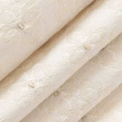 Ivory Fade Resistant Diamond Woven Pattern Upholstery Fabric by The Yard - SKU: Waverly Ivory