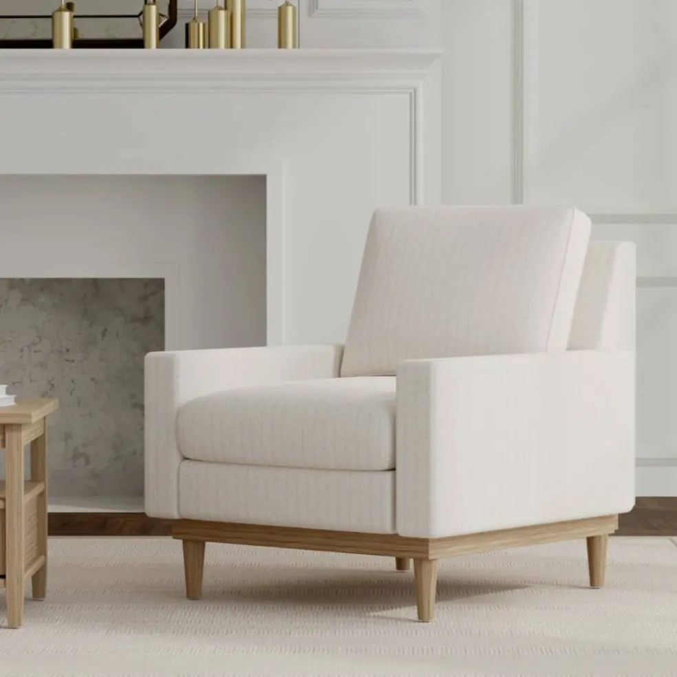 Ivory Fade Resistant Diamond Woven Pattern Upholstery Fabric by The Yard - SKU: Waverly Ivory