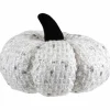 5" Ivory Knitted Fall Harvest Tabletop Pumpkin