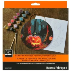 8" Jack-o'-Lantern Paint-by-Number Plywood Surface Kit by Artist's Loft®