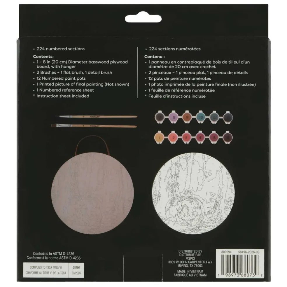 8" Jack-o'-Lantern Paint-by-Number Plywood Surface Kit by Artist's Loft®