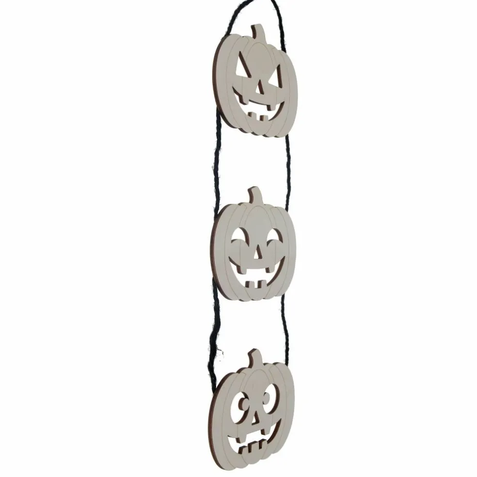 16.25" Jack-o'-Lanterns DIY Linear Wood Plaque by Make Market®