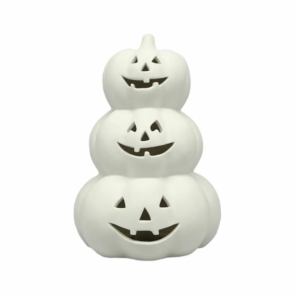 8" Jack-o'-Lantern Stack DIY Ceramic LED Décor by Make Market®