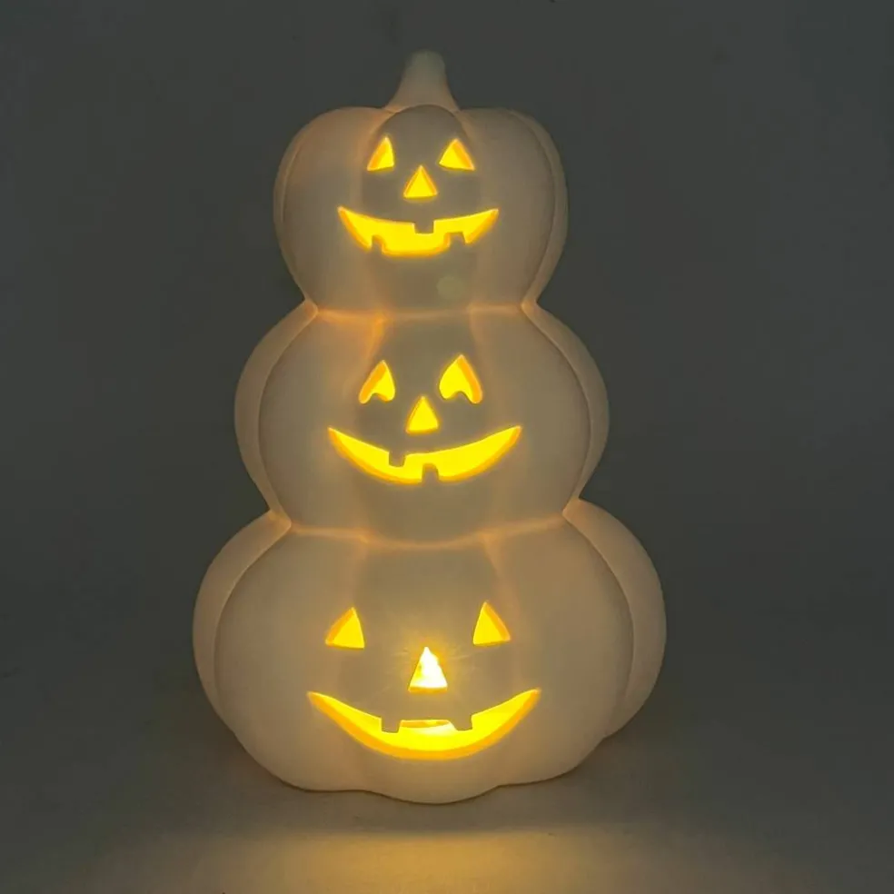 8" Jack-o'-Lantern Stack DIY Ceramic LED Décor by Make Market®