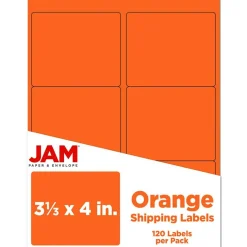 JAM Paper Adhesive Shipping Labels, 3.33