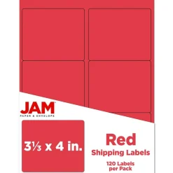 JAM Paper Adhesive Shipping Labels, 3.33