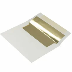 JAM Paper A7 Ecru Gold Foil Lined Invitation Envelopes