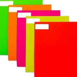 JAM Paper Assorted Bright Neon Fluorescent Mailing Address Labels, 5 Packs of 120