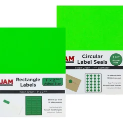 JAM Paper Circular Seal & Rectangular Mailing Address Label Combo Set