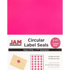 JAM Paper Circular Seal & Rectangular Mailing Address Label Combo Set