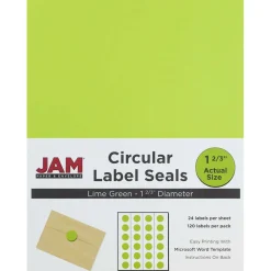 JAM Paper Circular Seal & Rectangular Mailing Address Label Combo Set