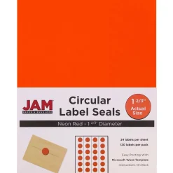JAM Paper Circular Seal & Rectangular Mailing Address Label Combo Set