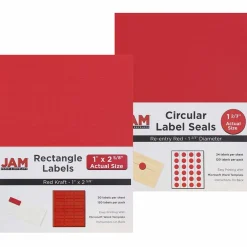 JAM Paper Circular Seal & Rectangular Mailing Address Label Combo Set