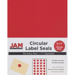 JAM Paper Circular Seal & Rectangular Mailing Address Label Combo Set