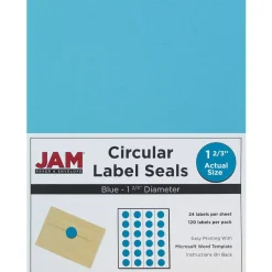JAM Paper Circular Seal & Rectangular Mailing Address Label Combo Set
