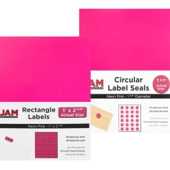 JAM Paper Circular Seal & Rectangular Mailing Address Label Combo Set
