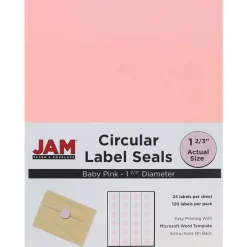 JAM Paper Circular Seal & Rectangular Mailing Address Label Combo Set