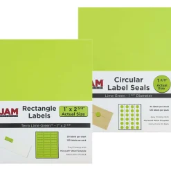 JAM Paper Circular Seal & Rectangular Mailing Address Label Combo Set