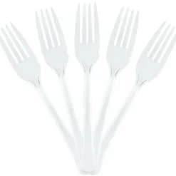 JAM Paper Clear Premium Plastic Forks, 20ct.