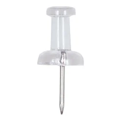 JAM Paper Clear Standard Push Pins, 2 Packs of 100