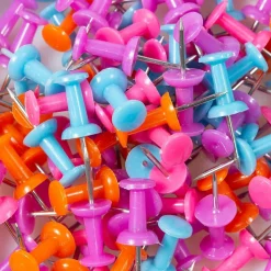 JAM Paper Colorful Push Pin Jar, 2ct.