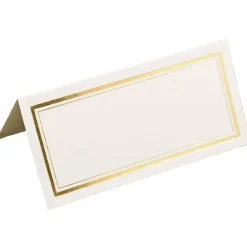 JAM Paper Double Metallic Border Fold-Over Wedding Table Place Cards, 100ct.