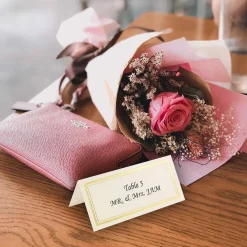 JAM Paper Double Metallic Border Fold-Over Wedding Table Place Cards, 100ct.