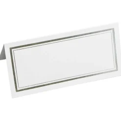 JAM Paper Double Metallic Border Fold-Over Wedding Table Place Cards, 100ct.