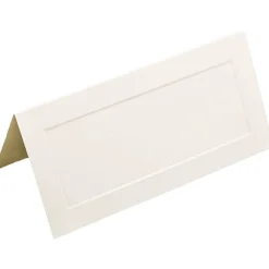 JAM Paper Embossed Border Off White Fold-Over Wedding Table Place Cards, 100ct.