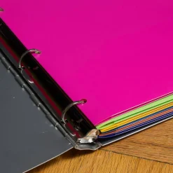 JAM Paper Fashion Color Heavy Duty Plastic 3-Hole School Folders with Pockets, 6ct.