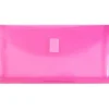 JAM Paper Fuchsia Pink Clear Pencil Pouches with Hook & Loop Closure, 12ct.