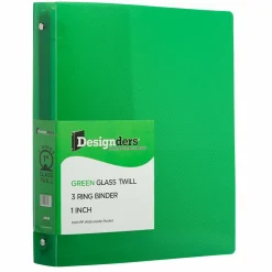 JAM Paper Glass Twill Plastic 3-Ring Binder