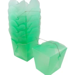 JAM Paper Green Large Plastic Chinese Takeout Container, 6ct.