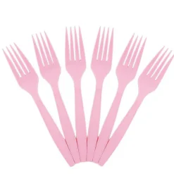 JAM Paper Pink Premium Plastic Forks, 100ct.