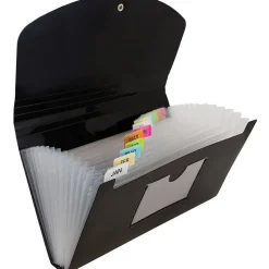 JAM Paper 13 Pocket Plastic Accordion Folder
