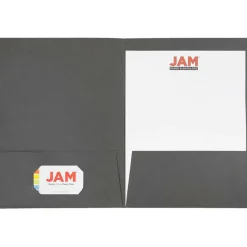 JAM Paper 2-Pocket Textured Linen Business Folders, 6ct.