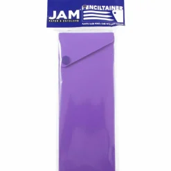 JAM Paper Sliding Pencil Case with Button Snap, 6ct.