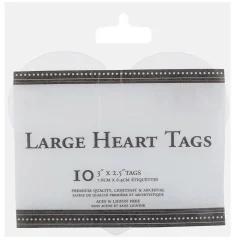 JAM Paper White Large Heart Gift Tags, 10ct.