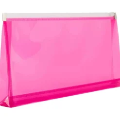 JAM Paper 5'' x 10'' Clear Plastic Pencil Pouch with Zip Closure, 12ct.