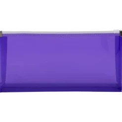 JAM Paper 5'' x 10'' Clear Plastic Pencil Pouch with Zip Closure, 12ct.