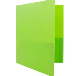 JAM Paper 9.5" x 11" Plastic 2 Pocket School POP Folders with Clasps, 6ct.