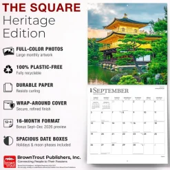 Japan | 2027 12 x 24 Inch (Hanging) Monthly Square Wall Calendar | Plastic-Free