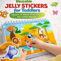 Jelly Sticker Books for Toddlers - Reusable Animal Topics