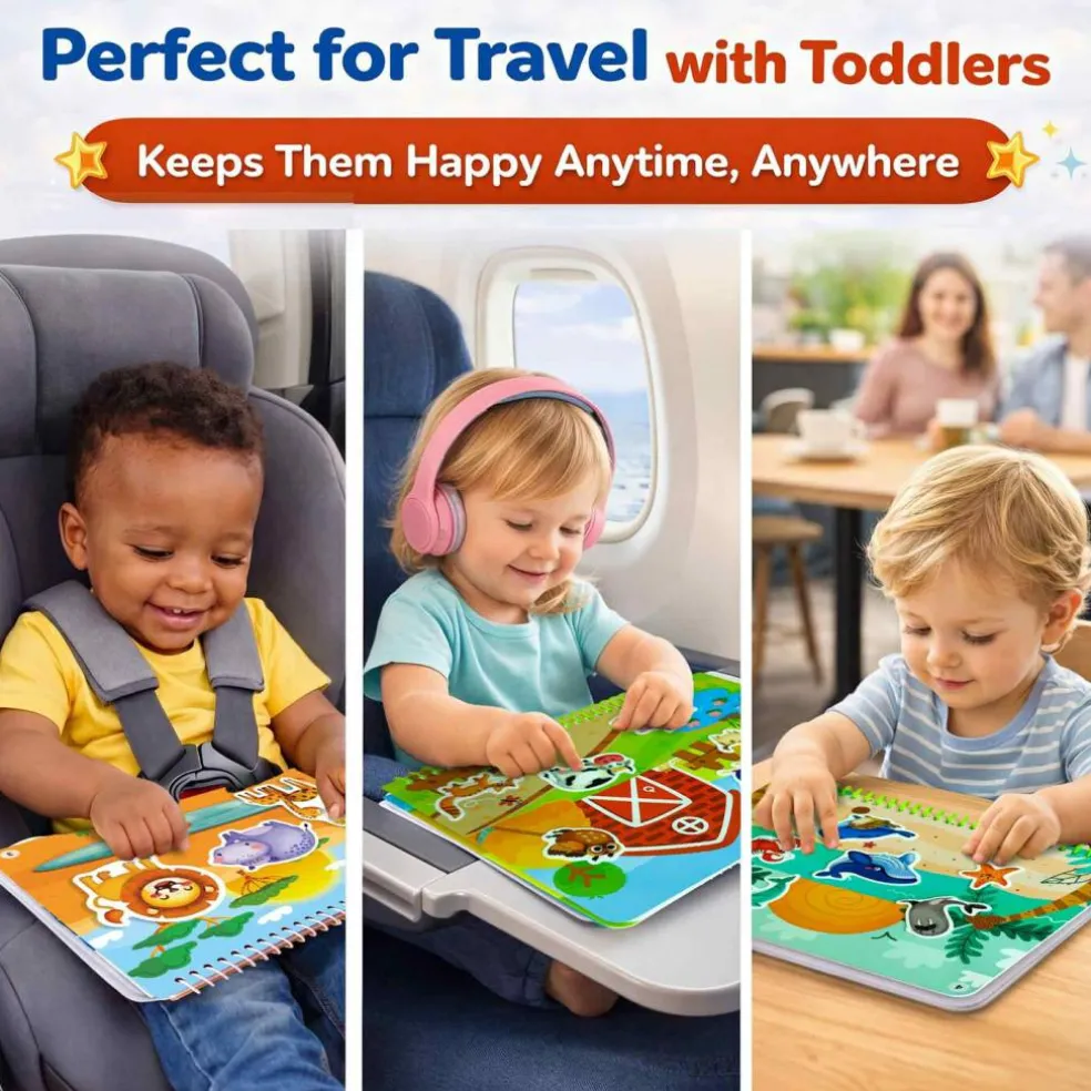 Jelly Sticker Books for Toddlers - Reusable Animal Topics