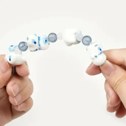 Jesse James Beads 15mm Blue & White Ceramic Cat Beads