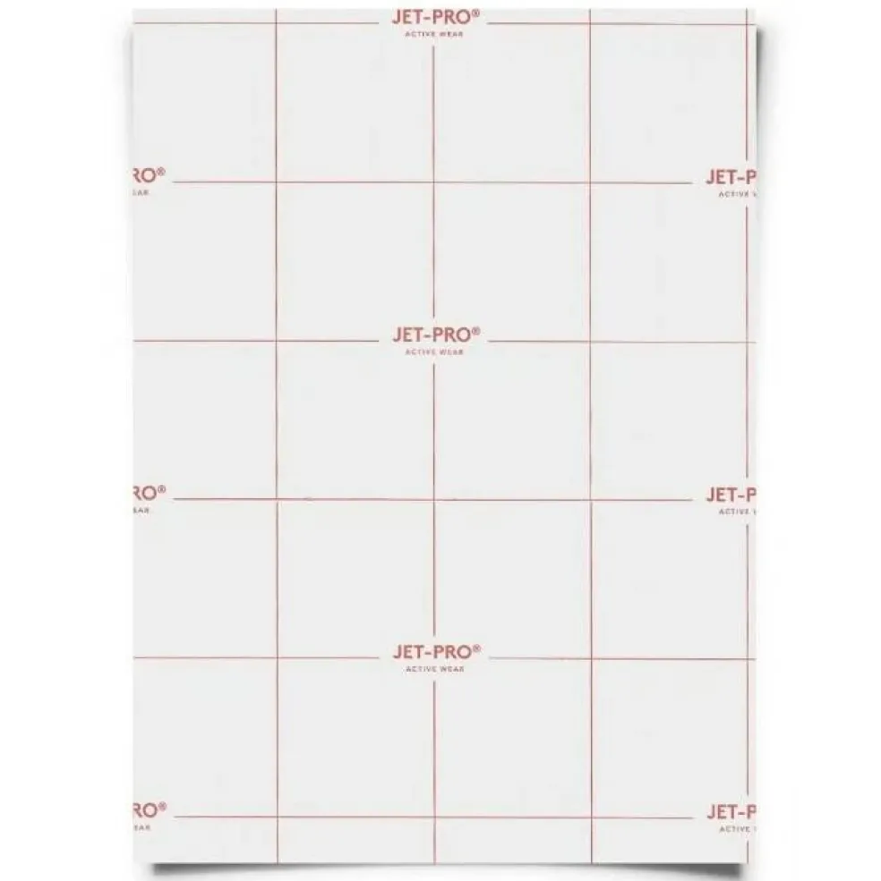 JET PRO ACTIVE WEAR INKJET TRANSFER PAPER FOR WHITE FABRIC 8.5"x11" 10 Sheets