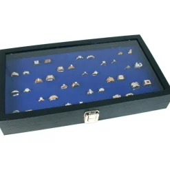 Jewelry Box Display Case 72 Slot Royal Blue Ring Insert New