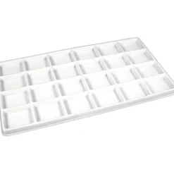 4 Jewelry Displays 24 Slot White Flocked Craft Parts