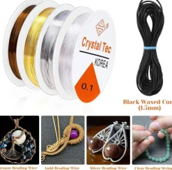 Jewelry Making Supplies Kit, 2046 Pcs Jewelry Making Kit with Tools, Jewelry Wire, Findings, Beading String, Pliers & Repair Accessories for DIY Earrings, Bracelets & Necklaces