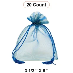 Jewel Tone Iridescent Sheer Tasseled Bags 3 1/2 '' X 5 '' for Favors